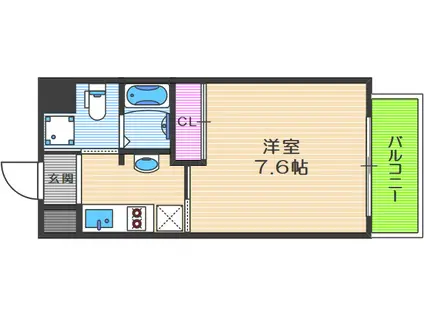 エグゼ西大阪(1K/8階)の間取り写真