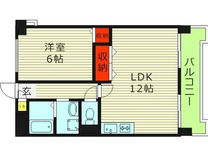 リベラルパレス城東 A棟(1LDK/9階)の間取り写真