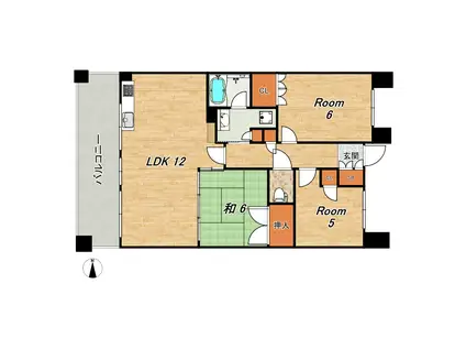 ネバーランド西京極(3LDK/6階)の間取り写真