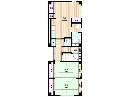 芦田ビル(2DK/2階)の間取り写真