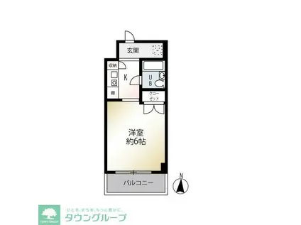 ローレルあざみ野(ワンルーム/2階)の間取り写真