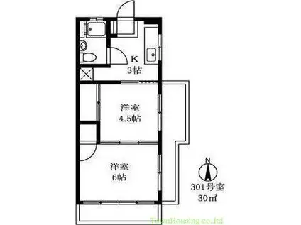 キミン堂ビル(2K/3階)の間取り写真