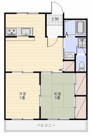 ネオキャッスルA(2LDK/3階)の間取り写真