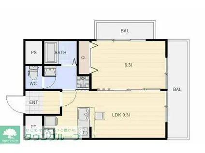 ピース荻窪(1LDK/4階)の間取り写真