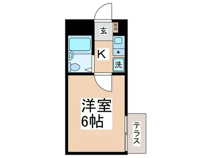 ヴィレ 東雪谷(1K/B2階)の間取り写真