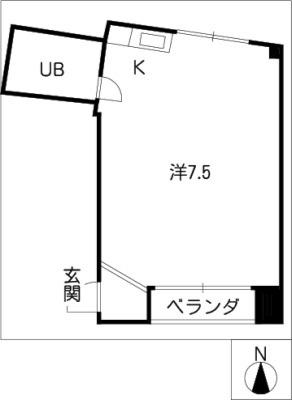 池下小塚ビル(ワンルーム/2階)の間取り写真