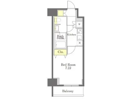 DIMUS勝どき(1K/2階)の間取り写真