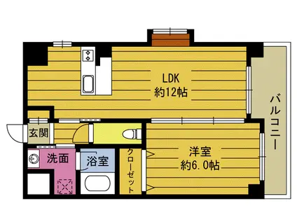 サンローゼ(1LDK/2階)の間取り写真