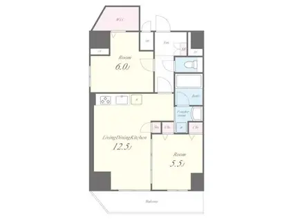 GRANDE FARE(1SLDK/14階)の間取り写真