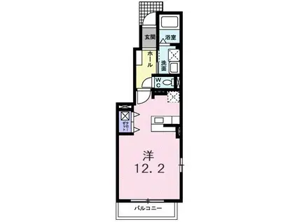 ラッフィナートB(ワンルーム/1階)の間取り写真