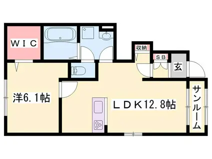 アイリス・K II(1LDK/1階)の間取り写真