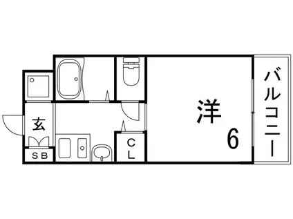 ソルジェンテ王子公園(1K/2階)の間取り写真