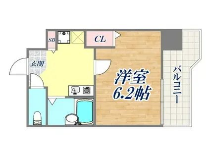 コーニッシュ王子公園(1K/3階)の間取り写真