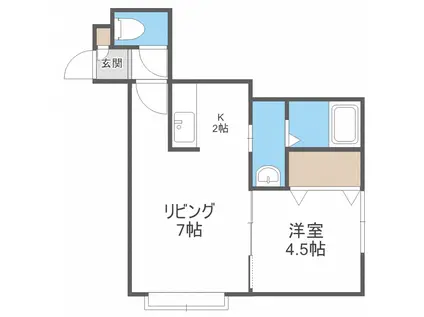 クラージュ16(1LDK/3階)の間取り写真