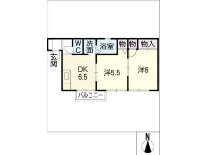 エスペランサ南(2DK/2階)の間取り写真