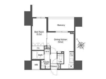 ヒューリック成増(1LDK/11階)の間取り写真