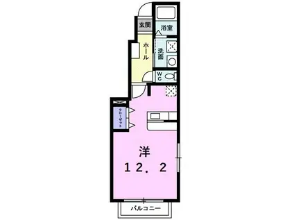 ニュー バレー(ワンルーム/1階)の間取り写真