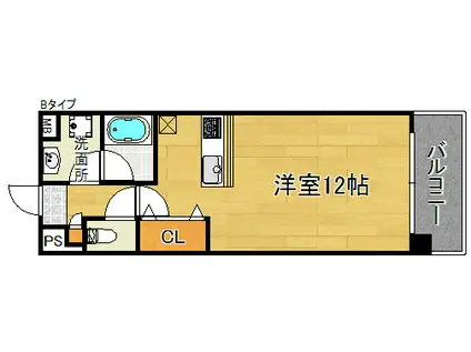 フランディルりんくう I(ワンルーム/4階)の間取り写真