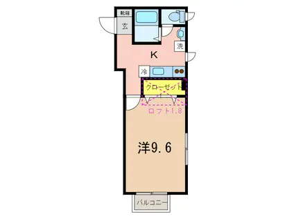 ライフ・ワン(1K/1階)の間取り写真