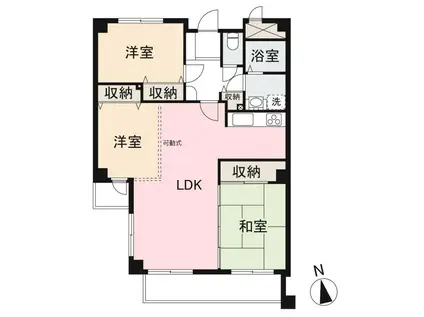 レジデンス香川(3LDK/2階)の間取り写真