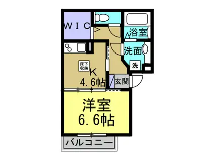 クラウン旭町(1K/1階)の間取り写真