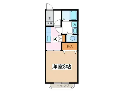 レジデンスYAMASHICHI C(1K/1階)の間取り写真