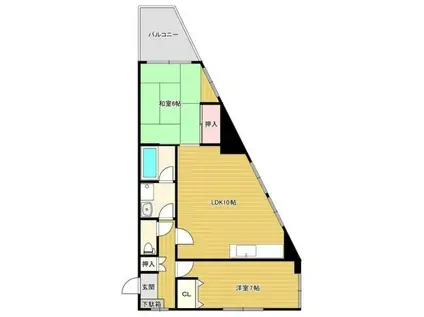 キャピタル新川崎(2LDK/2階)の間取り写真