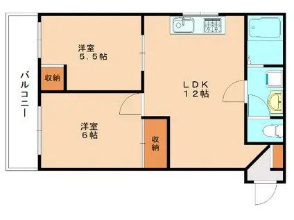 AISマンション(2LDK/4階)の間取り写真
