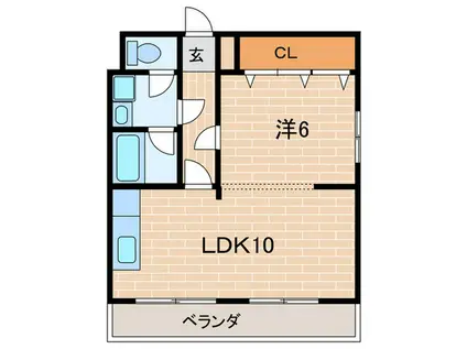 ディジェーム中村(1LDK/4階)の間取り写真