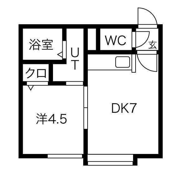 クリエイト栄通(1DK/2階)の間取り写真