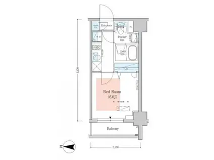 アーバネックス南品川II(1K/4階)の間取り写真