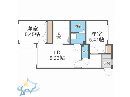 THE RESIDENCE PARK YAMAHANA(2LDK/4階)の間取り写真