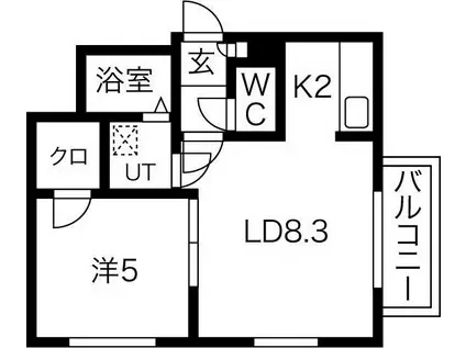 K-MODE麻生(1LDK/2階)の間取り写真