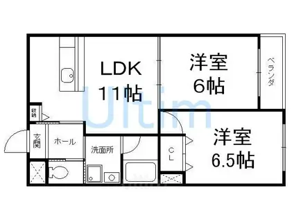 キャンベルリバーI番館(2LDK/1階)の間取り写真