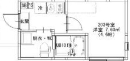ハーモニーテラス北小岩XXII(1K/2階)の間取り写真
