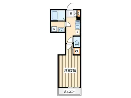 メルディア長沼2(1K/2階)の間取り写真