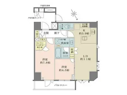 ザ・パークハウス北青山(2LDK/5階)の間取り写真