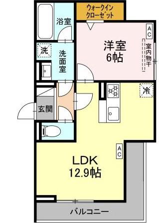 ビスタレイルウェイ八田(1LDK/3階)の間取り写真