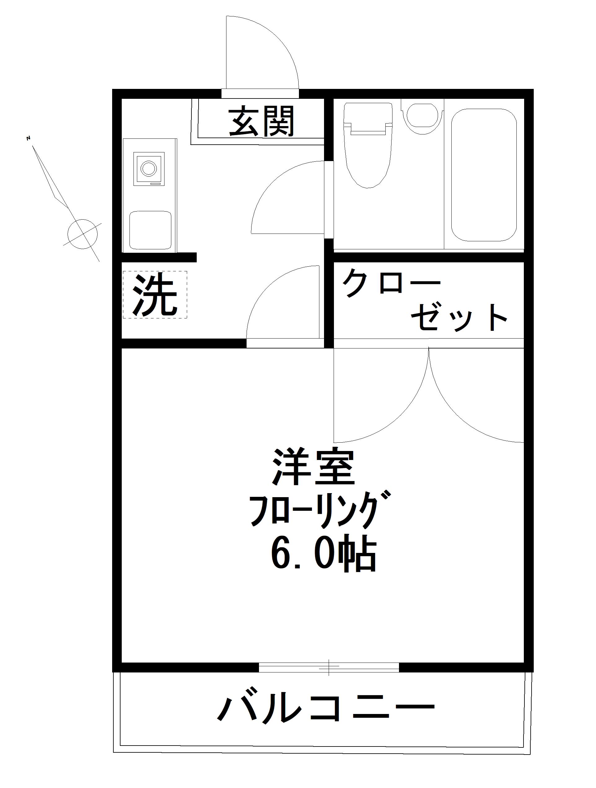 メゾンモリタ(1K/1階)の間取り写真