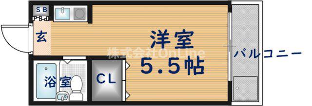 ライラックレインボー北木の本(ワンルーム/5階)の間取り写真