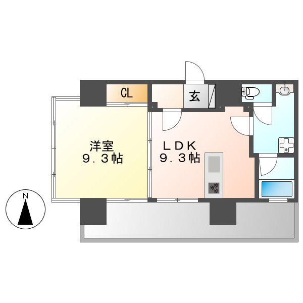 さくらHILLS NAGOYA ウエスト(1LDK/8階)の間取り写真