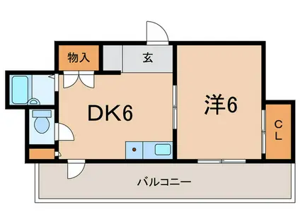 グリーンハイツ山水B棟(1DK/3階)の間取り写真