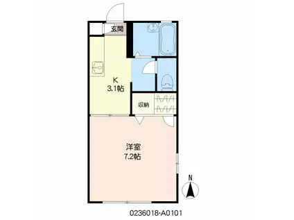 エンジェルハイツ(1K/1階)の間取り写真