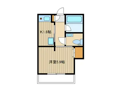 クレスト46(1K/2階)の間取り写真