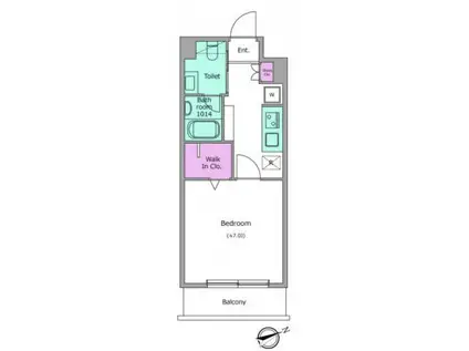レジディア調布(1K/1階)の間取り写真