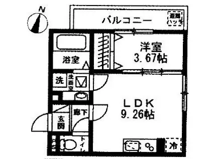 CAPITAL COURT (1LDK/3階)の間取り写真