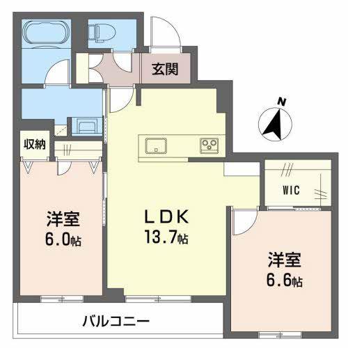 ニンナ・ナンナC棟(2LDK/3階)の間取り写真