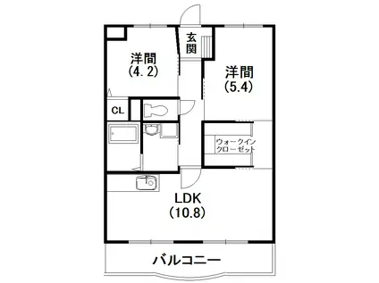 グランシャリオ(2LDK/3階)の間取り写真