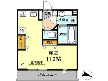 アイクレスト下関駅(ワンルーム/3階)の間取り写真
