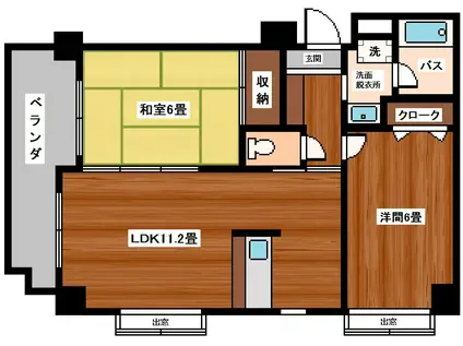 CASA RAINBOW(2LDK/3階)の間取り写真